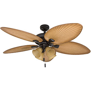 Honeywell Palm Valley Tropical LED 4 Light Ceiling Fan - 52 Inch, Bronze