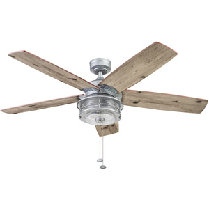Honeywell Foxhaven Farmhouse Indoor/Outdoor Ceiling Fan- 52 Inch, Galvanized