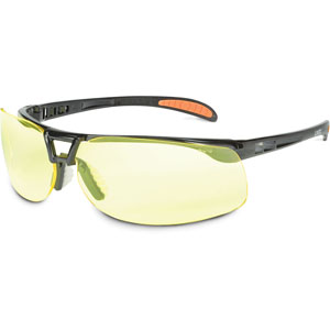 Uvex Protege Black Safety Glasses with Amber Hydroshield Anti-Fog Lens