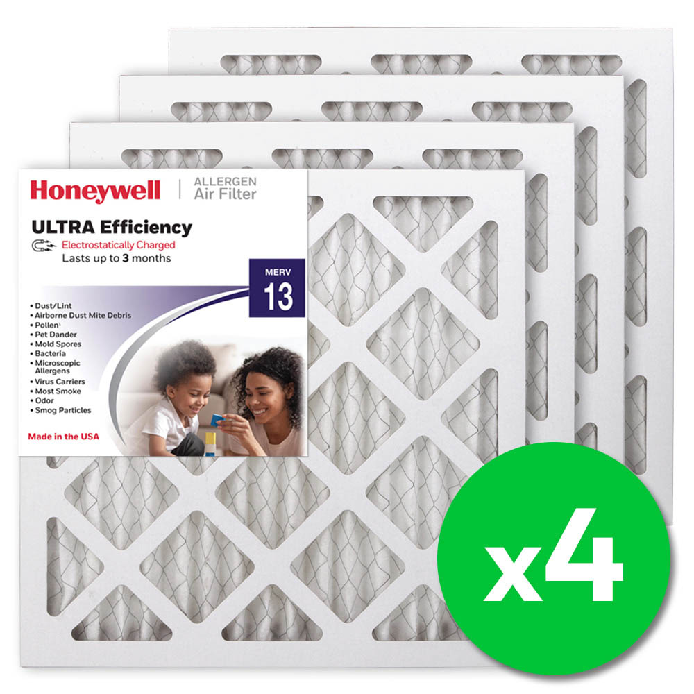 Honeywell 14x14x1 Ultra Efficiency Allergen MERV 13 Air Filter (4 Pack)