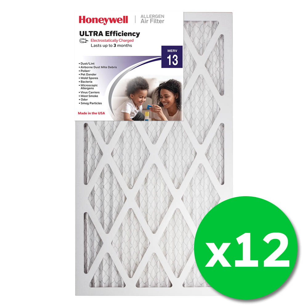Honeywell 14x25x1 Ultra Efficiency Allergen MERV 13 Air Filter - 12 Pack
