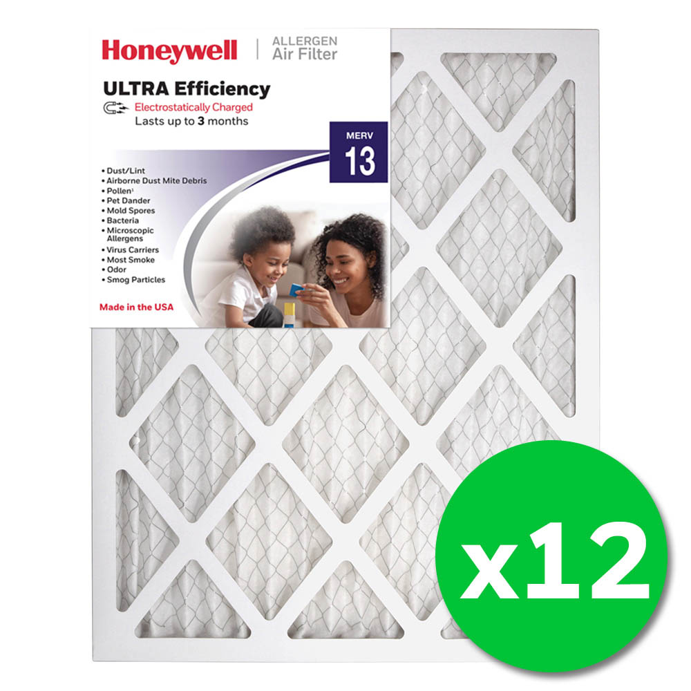 Honeywell 16x20x1 Ultra Efficiency Allergen MERV 13 Air Filter - 12 Pack