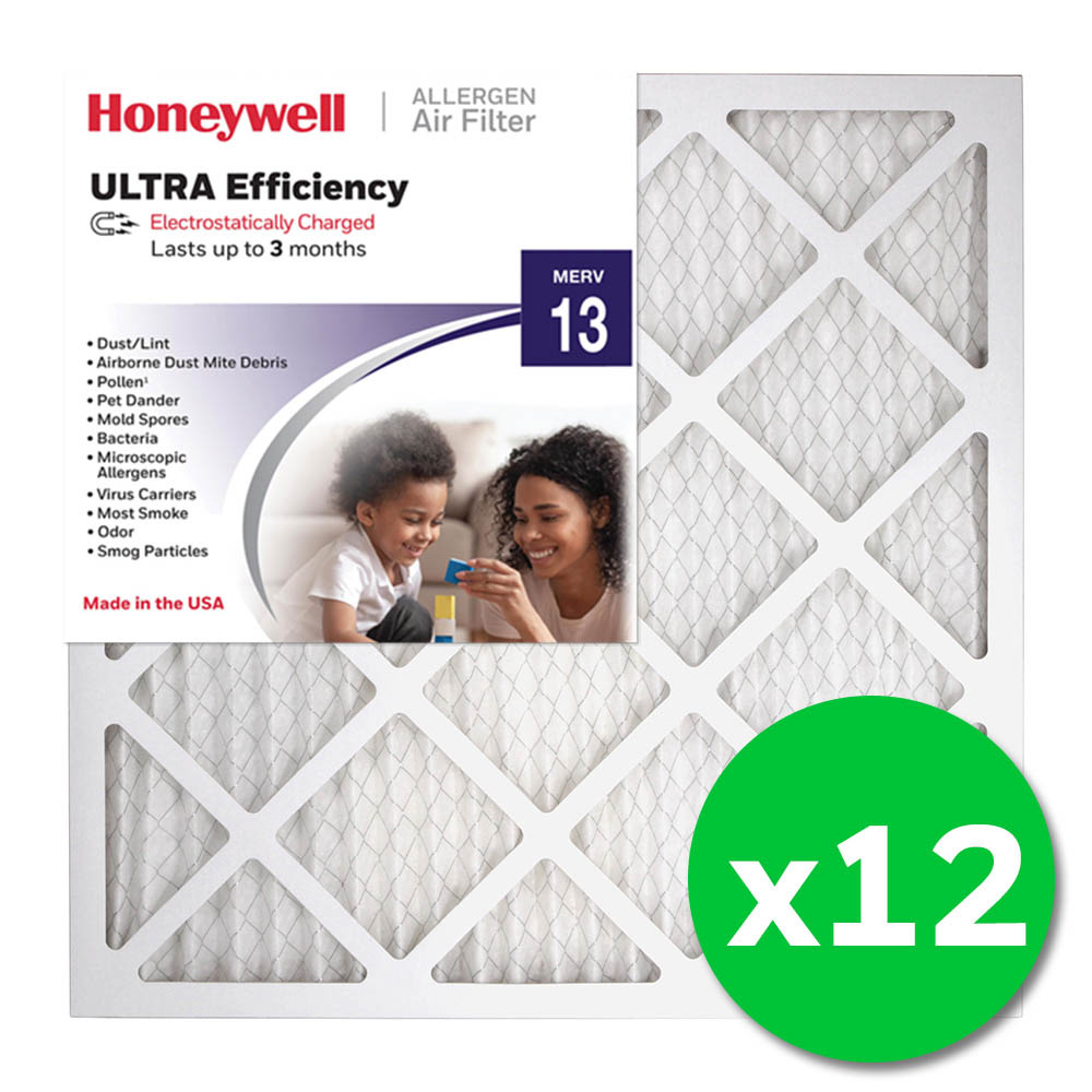 Honeywell 20x20x1 Ultra Efficiency Allergen MERV 13 Air Filter - 12 Pack