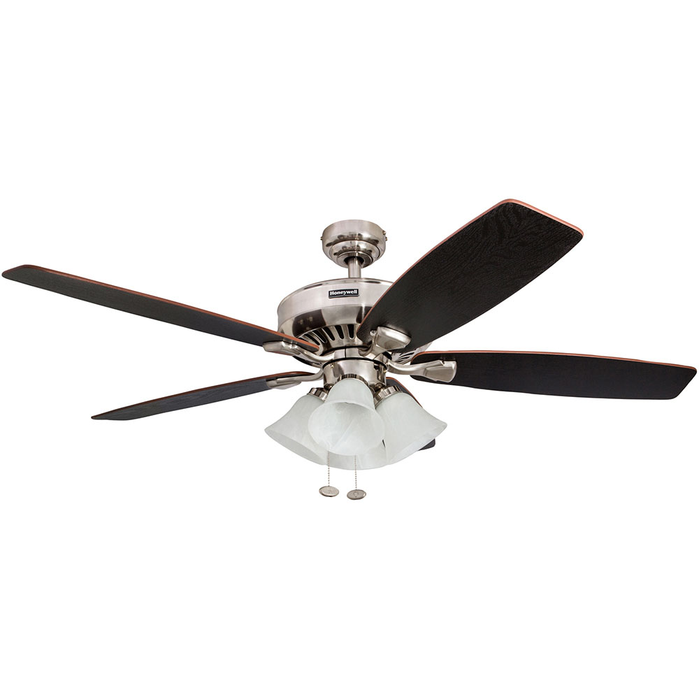 Honeywell Birnham Indoor Ceiling Fan, Brushed Nickel, 52 Inch - 50191