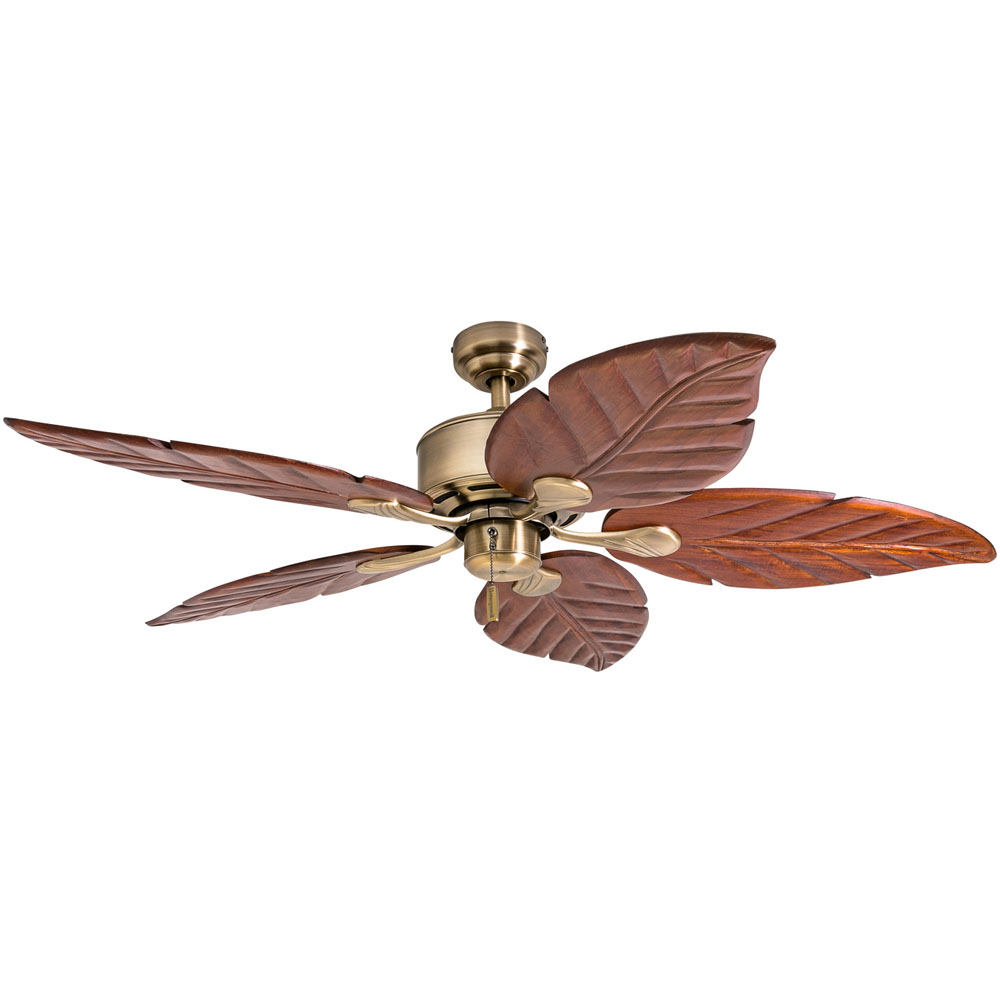 Honeywell Willow View Indoor Ceiling Fan, Brass Tropical, 52 Inch - 50502-03