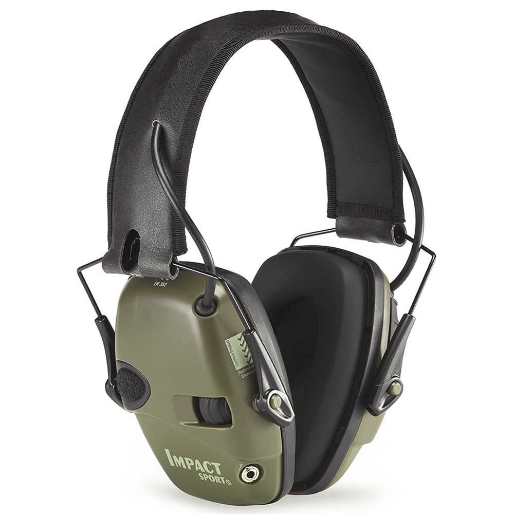 Howard Leight by Honeywell Impact Sport Sound Amplification Electronic Shooting Earmuff, Hunter Green - R-01526