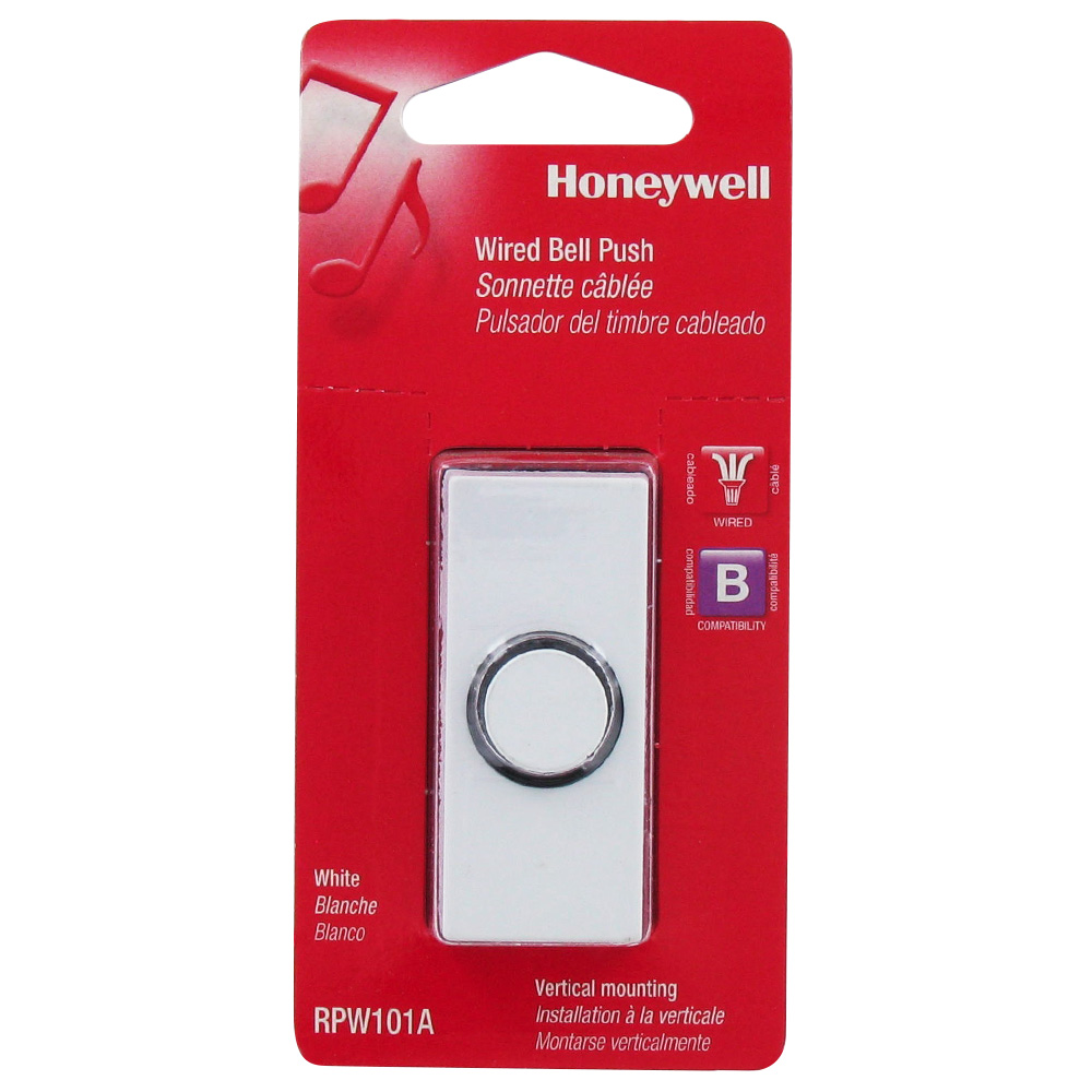Honeywell Home RPW101A1003/A Wired Surface Mount Push Button for Door Chime