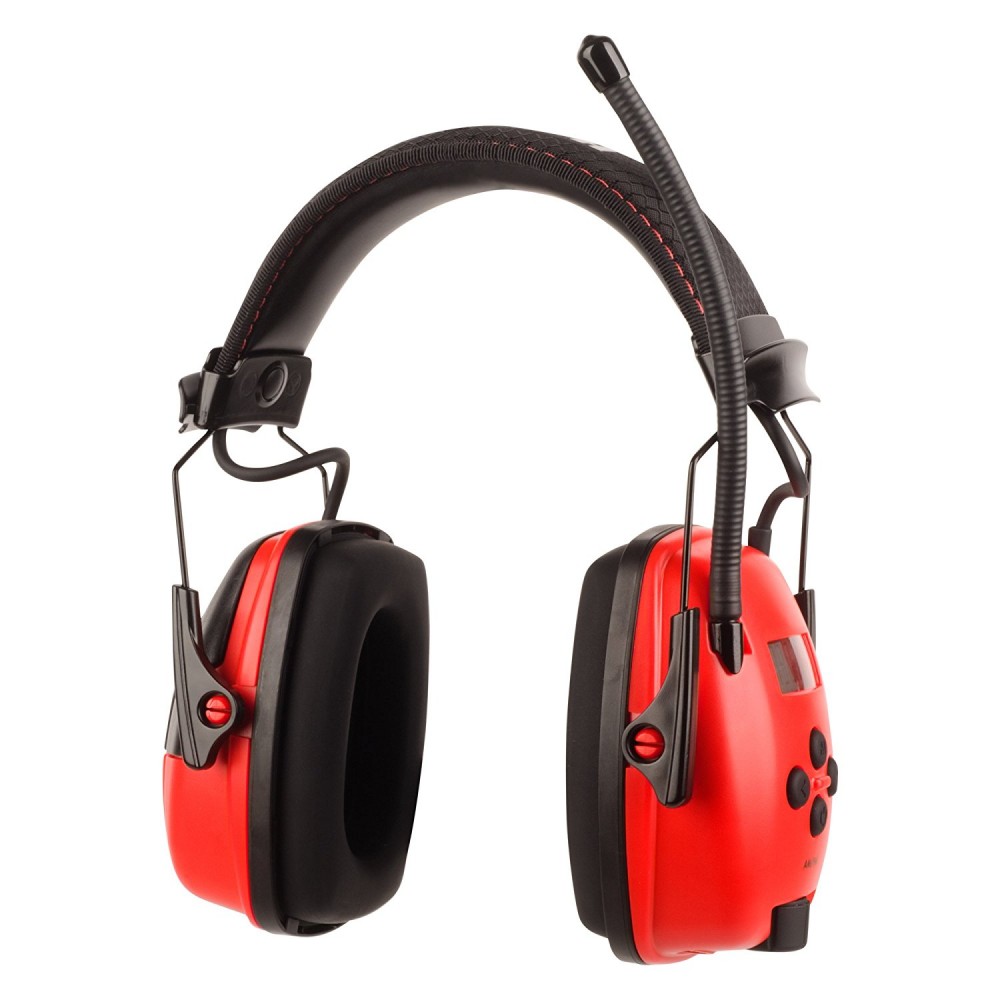 Honeywell Digital AM/FM RadioHearing protector (Earmuff), with an AUX input jack (Red/Black) - RWS-53012