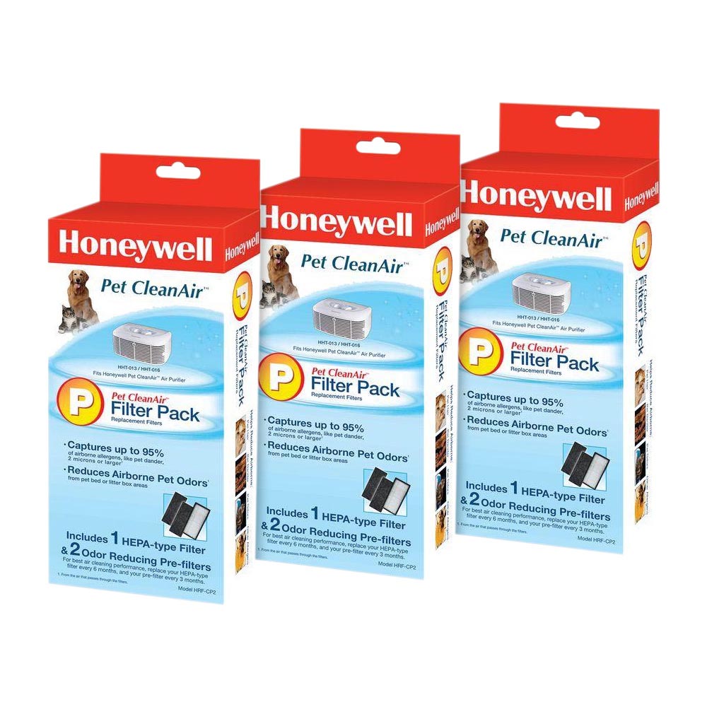3 Pack Bundle of Honeywell Pet CleanAir Replacement Filter Combo Pack, HRF-CP2