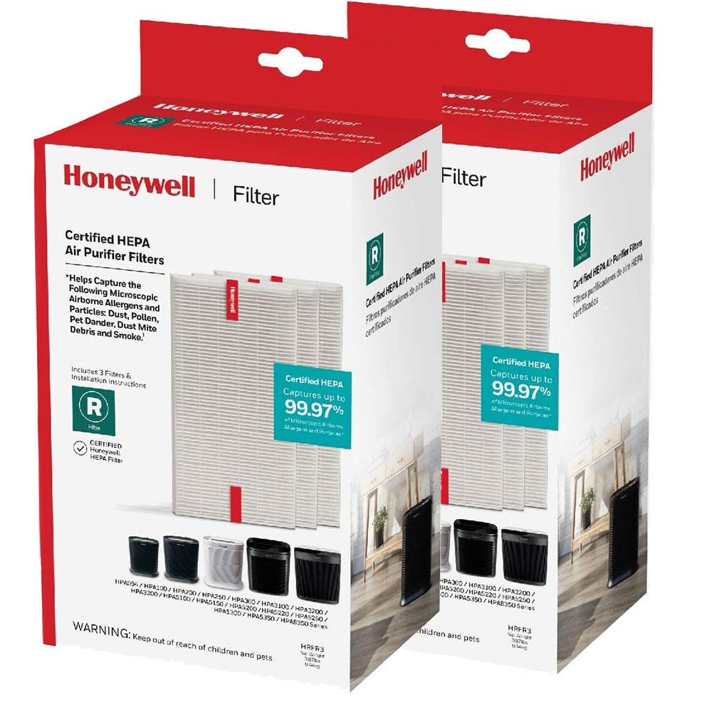 Bundle of Two Honeywell Filter R True HEPA Replacement Filter 3 Packs, HRF-R3