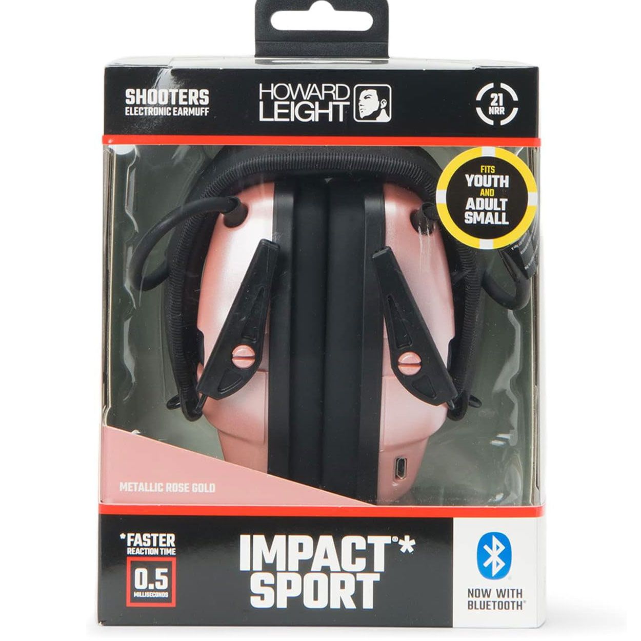 Howard Leight Impact Sport Earmuff with Bluetooth, Rose Gold, Small
