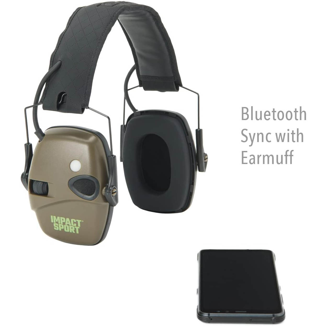 Howard Leight Impact Sport Shooting Earmuff with Bluetooth, Hunter Green