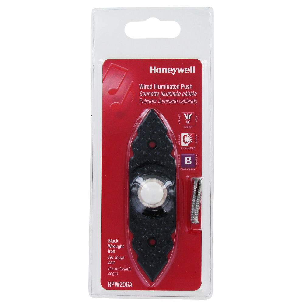 Honeywell Home Wired Illuminated Push Button for Door Chime, RPW206A1000/A