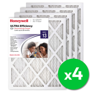 Honeywell 16x20x1 Ultra Efficiency Allergen MERV 13 Air Filter (4 Pack)