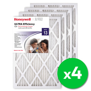 Honeywell 16x24x1 Ultra Efficiency Allergen MERV 13 Air Filter (4 Pack)