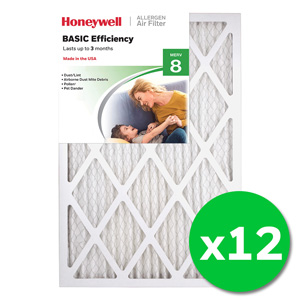 Honeywell 16x24x1 Standard Efficiency Allergen MERV 8 Air Filter - 12 Pack