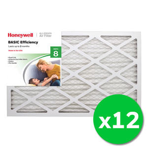 Honeywell 16x25x1 Standard Efficiency Allergen MERV 8 Air Filter - 12 Pack