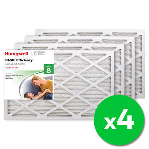 Honeywell 16x25x1 Standard Efficiency Allergen MERV 8 Air Filter (4 Pack)