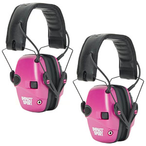 Howard Leight Impact Sport Electronic Shooting Earmuffs, Pink - 2 Pack