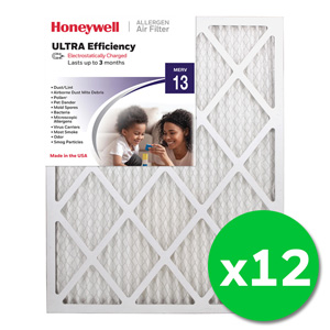 Honeywell 20x25x1 Ultra Efficiency Allergen MERV 13 Air Filter - 12 Pack