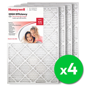 Honeywell 20x30x1 High Efficiency Allergen MERV 11 Air Filter (4 Pack)