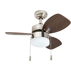 Honeywell Ocean Breeze 30 In. Nickel Small LED Ceiling Fan with Light - 50601-03