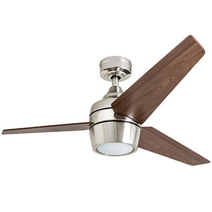 Honeywell Eamon 52-Inch Modern Brushed Nickel Remote Control Ceiling Fan with Integrated LED Light, 3 Blade - 50604-03