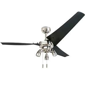 Honeywell Phelix 56 In. Nickel 3 Blade Contemporary Ceiling Fan - 50611-03