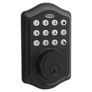 Honeywell 8712509 Electronic Entry Deadbolt Door Lock, Matte Black