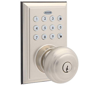 Honeywell Bluetooth Digital Door Knob Lock, Satin Nickel, 8832301S