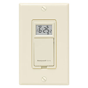 Honeywell Home RPLS731B1009/U 7-Day Programmable Light Switch Timer (Almond)