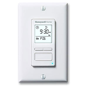 Honeywell Home RPLS740B1008/U ECONOSwitch 7-Day Solar Programmable Light Switch Timer (White)