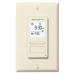 Honeywell Home RPLS541A1001 Programmable Light Switch Timer (Almond)